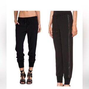 Vince Black Joggers satin stripe